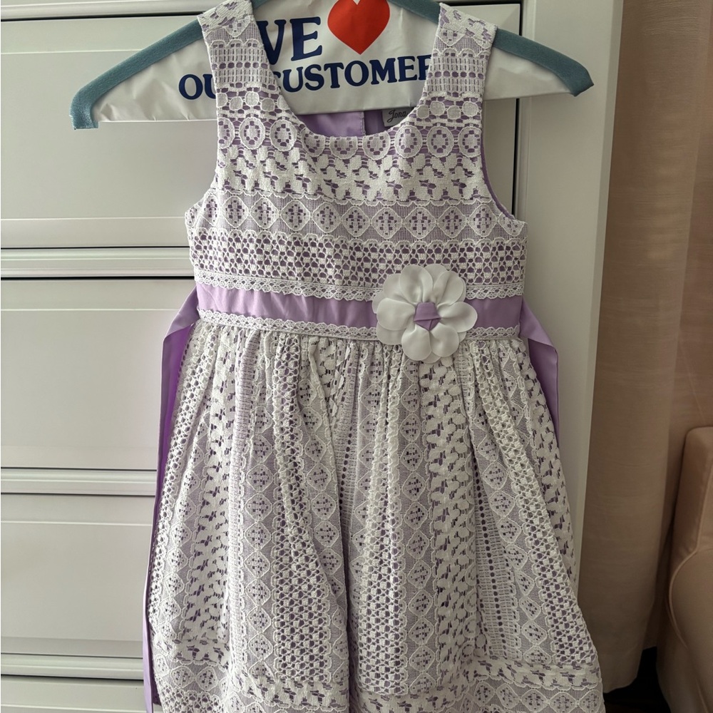 Ann Michell Purple and White Lace Kids Dress